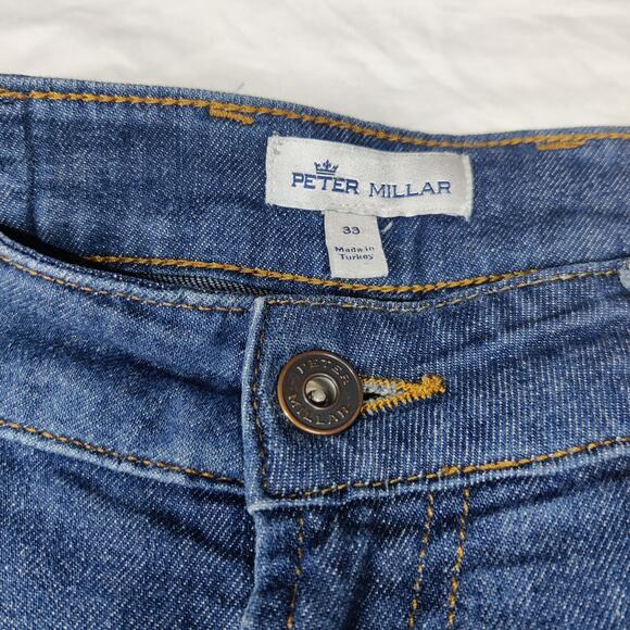 Peter Miller Vintage Wash Straight Leg Jeans Dark Blue Stretch 33x33 Tailored - Picture 7 of 11